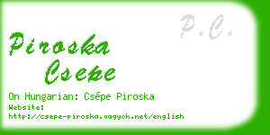 piroska csepe business card